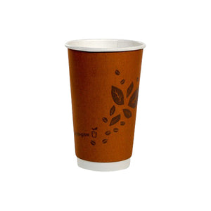 Coffee Cup Kraft Double Wall 16oz & Lids