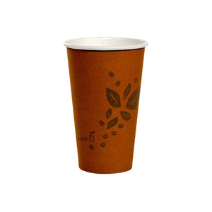 Coffee Cup Kraft Single Wall 16oz & Lids