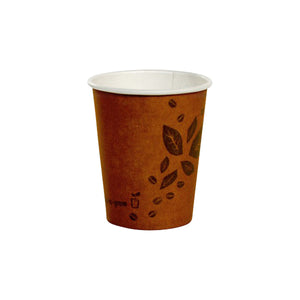 Coffee Cup Kraft Single Wall 8oz 80mm & Lids