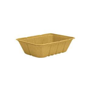 Unbleached Sugarcane Tray 1200ml & Lid