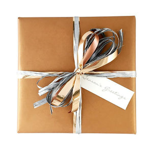 BW BK COP Christmas Gift Wrap Metallic On Kraft Wrap Copper Leisure Coast Hospitality & Packaging Supplies