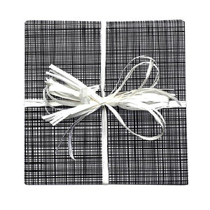 BW CR BLA Crosshatch Gift Wrap Black & White Gift Wrap Leisure Coast Hospitality & Packaging Supplies