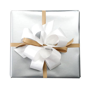 BW SIL Solid Metallic Gift Wrap Silver Gift Wrap Leisure Coast Hospitality & Packaging Supplies