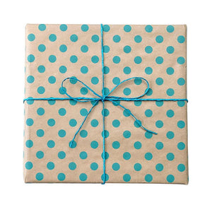 BW SPK AQU Spots on Kraft Gift Wrap Aqua Gift Wrap Leisure Coast Hospitality & Packaging Supplies