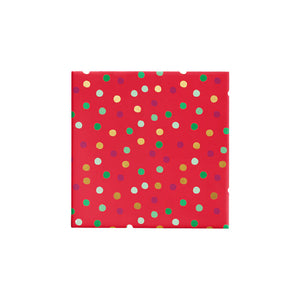 BW23 PD RED Polka Dots Red Green Gold on Gloss Wrap Leisure Coast Hospitality & Packaging Supplies