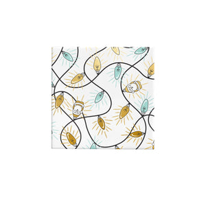 Christmas Lights Black, Gold & Mint on Gloss