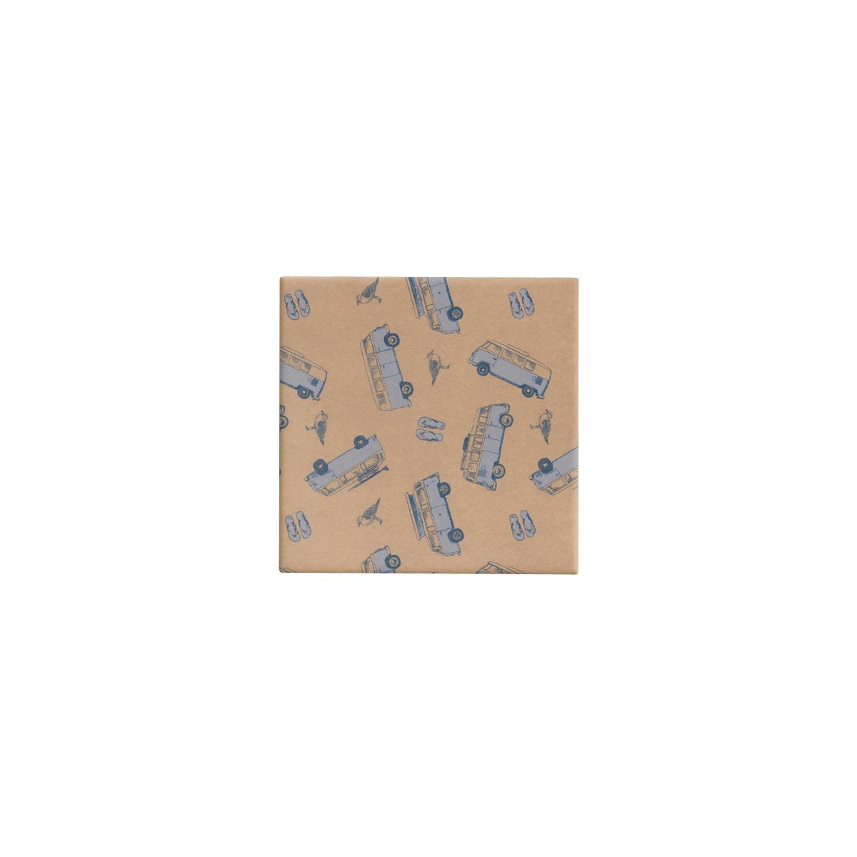 BW 60KK BLU Kombi Vans on Kraft Blue Gift Wrap Leisure Coast Hospitality & Packaging Supplies