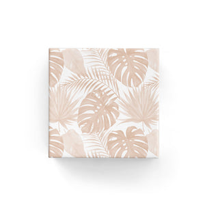 BW 60TL BEI Tropical Leaves on Matte Wrap Beige Leisure Coast Hospitality & Packaging Supplies