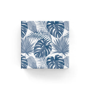 BW 60TL NAV Tropical Leaves on Matte Wrap Navy Leisure Coast Hospitality & Packaging Supplies