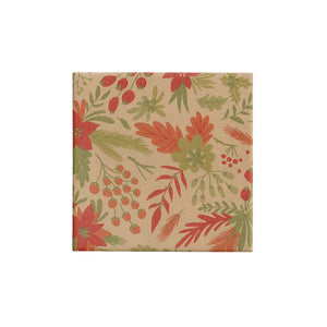 BW 60XFBK Xmas Flowers & Berries Wrap on Kraft Leisure Coast Hospitality & Packaging Supplies