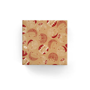 BW 60 XMCK WR Christmas Gift Wrap Merry Characters White & Red on Kraft Leisure Coast Hospitality & Packaging