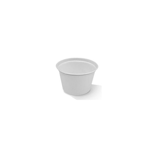 C002 PacTrading Sugarcane Sauce Cup 63x30mm / 57ml Leisure Coast Hospitality Environmentally Friendly Disposable Takeaway Food Packaging