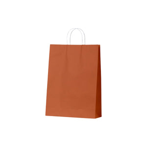 ECBOL Earth Collection Paper Bags Burnt Orange Large 310x110x420mm (100/ctn) Leisure Coast Hospitality & Packaging Supplies