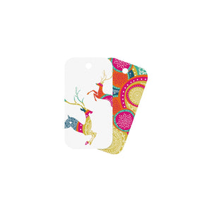 GTX6 BR Christmas Gift Tag Bright Reindeer Set Leisure Coast Hospitality & Packaging Supplies