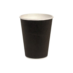 Coffee Cup Black Triple Wall 12oz & Lids