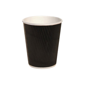 Coffee Cup Black Triple Wall 8oz & Lids