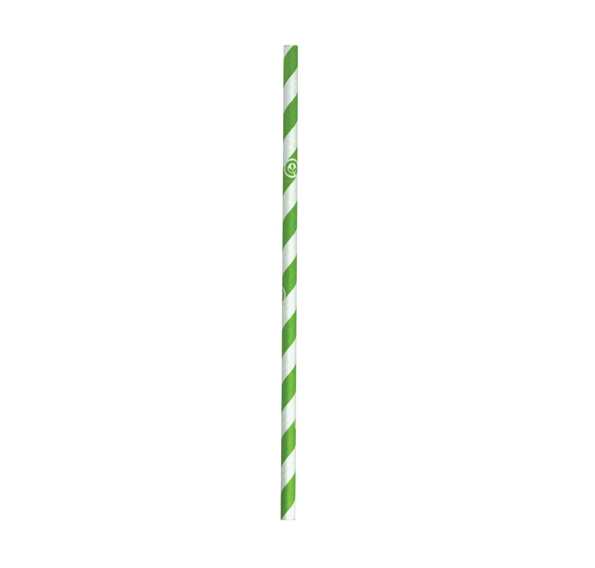JP-PBS-6x197-GS Biostraw Regular Straws Green & White stripe 6x197mm Leisure Coast Hospitality & Packaging Supplies