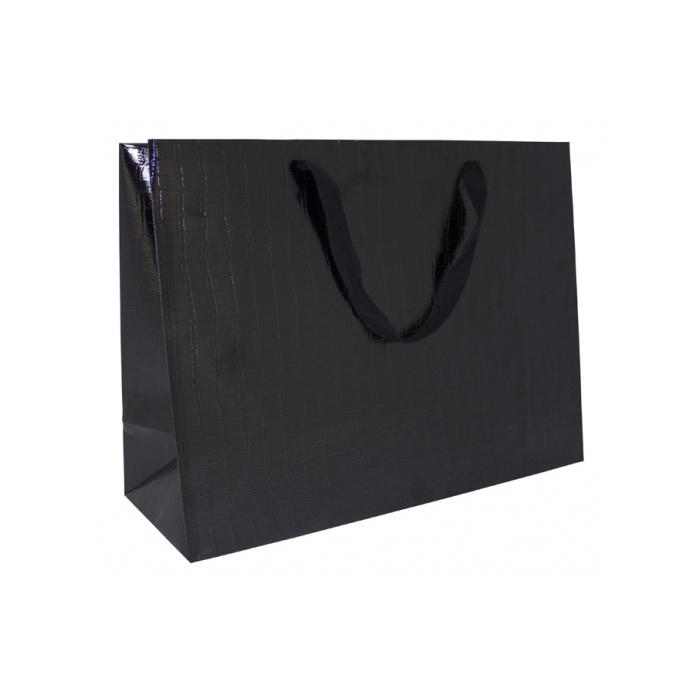 MANSLBLACKLGE Manhattan Specialty Laminated Paper Bags Black Leisure Coast Hospitality & Packaging