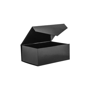 Collapsible Medium Hamper Box with Hinge Lid Black