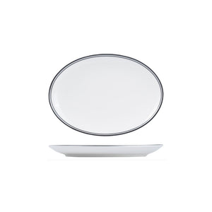 NOP26-BK RAK Porcelain Nano Cru Black Oval Coupe Plate 190x260mm Leisure Coast Hospitality & Packaging