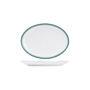 NOP26-G RAK Porcelain Nano Cru Green Oval Coupe Plate 190x260mm Leisure Coast Hospitality & Packaging