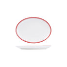 NOP26-R RAK Porcelain Nano Cru Red Oval Coupe Plate 190x260mm Leisure Coast Hospitality & Packaging