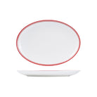 NOP32-R RAK Porcelain Nano Cru Red Oval Coupe Plate 230x320mm Leisure Coast Hospitality & Packaging