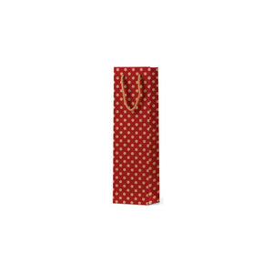 SPSWB1 RED Paper Wine Bag Spots Single Bottle Kraft on Red Leisure Coast Hospitality & Packaging Supplies 