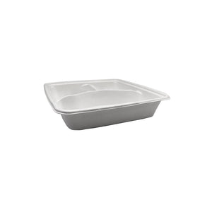 STT93 Square Takeaway Tray 3 Compartment 9" Leisure Coast Hospitality & Packaging Supplies