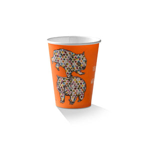 Coffee Cup Single Wall Animal Print 12oz & Lids