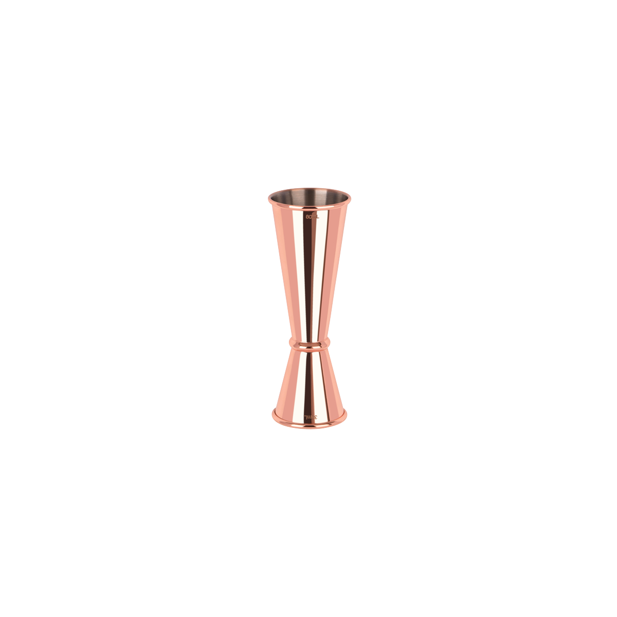 Z0610 Tomkin Tokyo Jigger with Curled Edge 30/60ml Rose Gold Leisure Coast Hospitality & Packaging