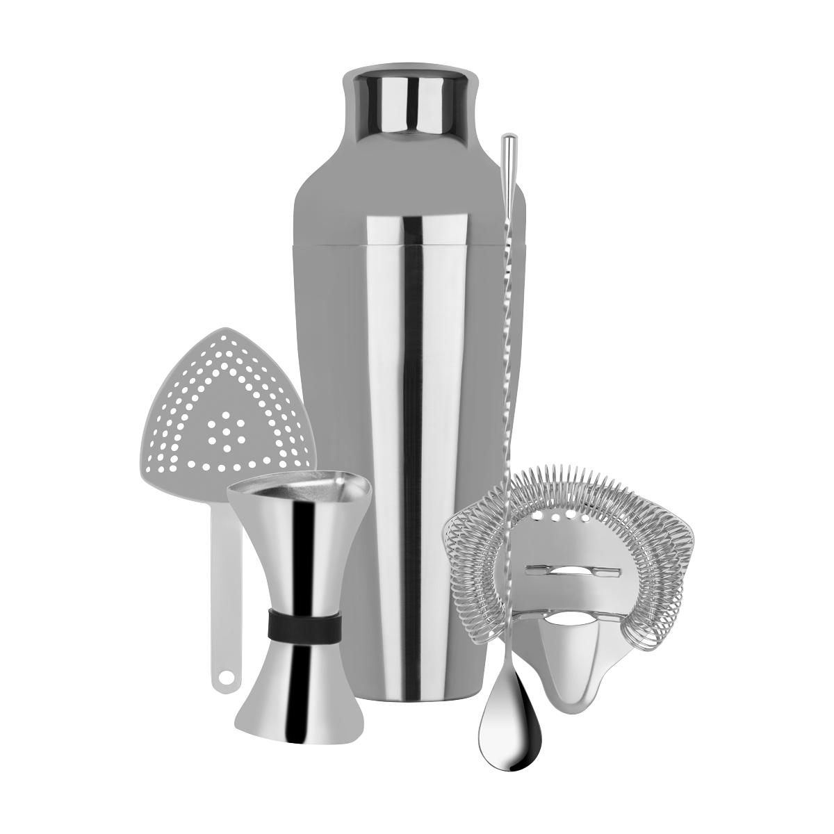 Z9012 Tomkin Cocktail Set 5pc Stainless Steel Leisure Coast Hospitality & Packaging