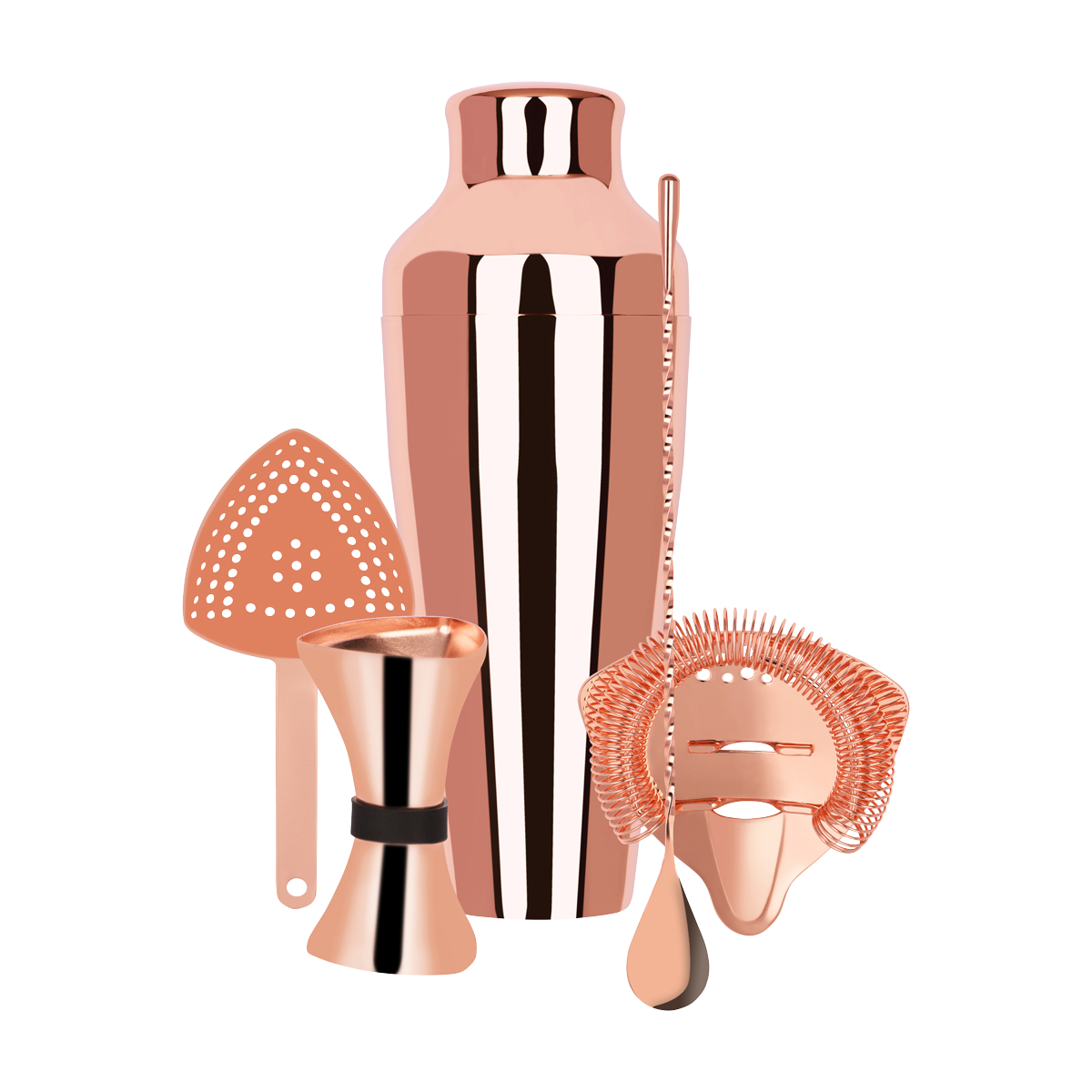 Z9014 Tomkin Cocktail Set 5pc Rose Gold Leisure Coast Hospitality & Packaging
