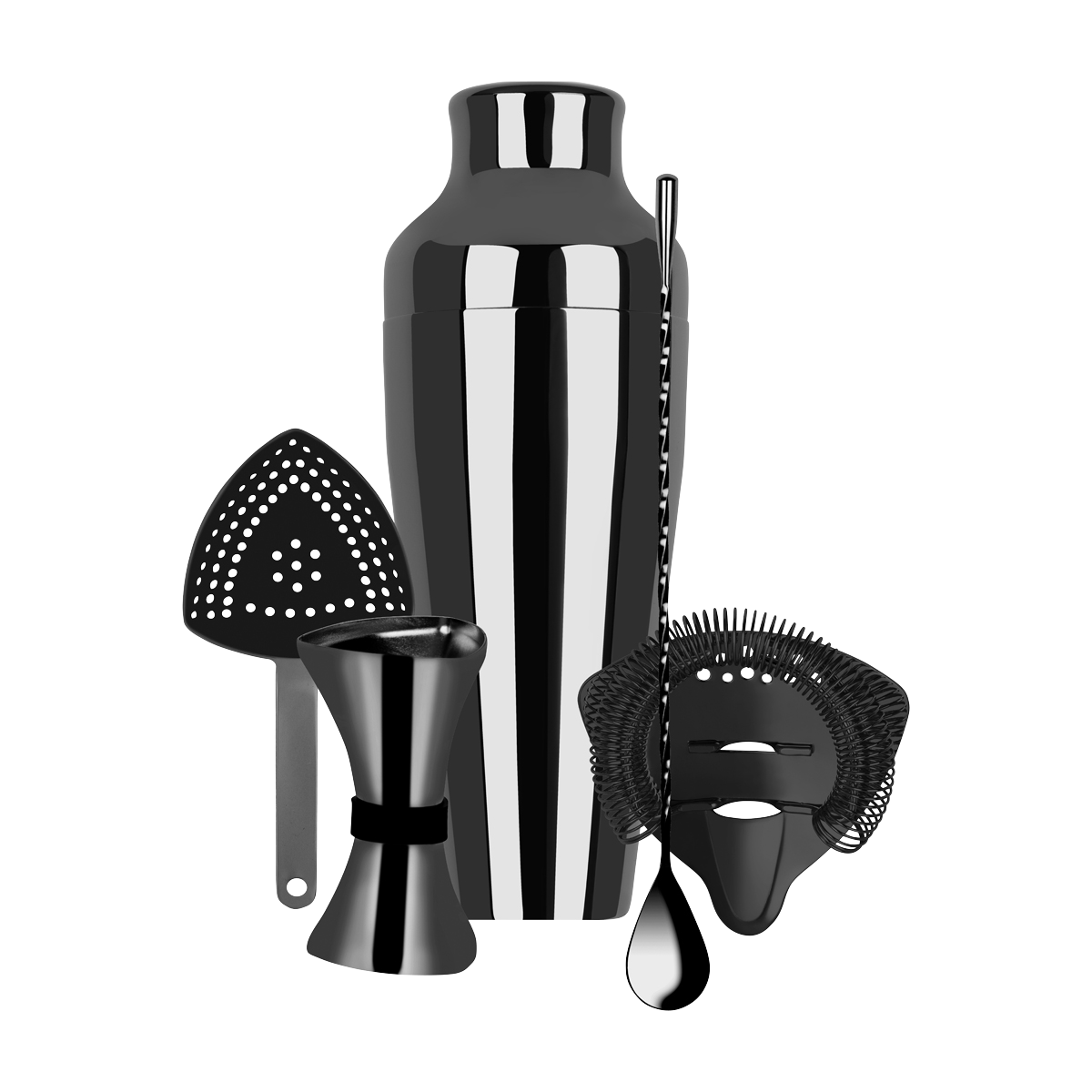 Z9016 Tomkin Cocktail Set 5pc Gunmetal Leisure Coast Hospitality & Packaging